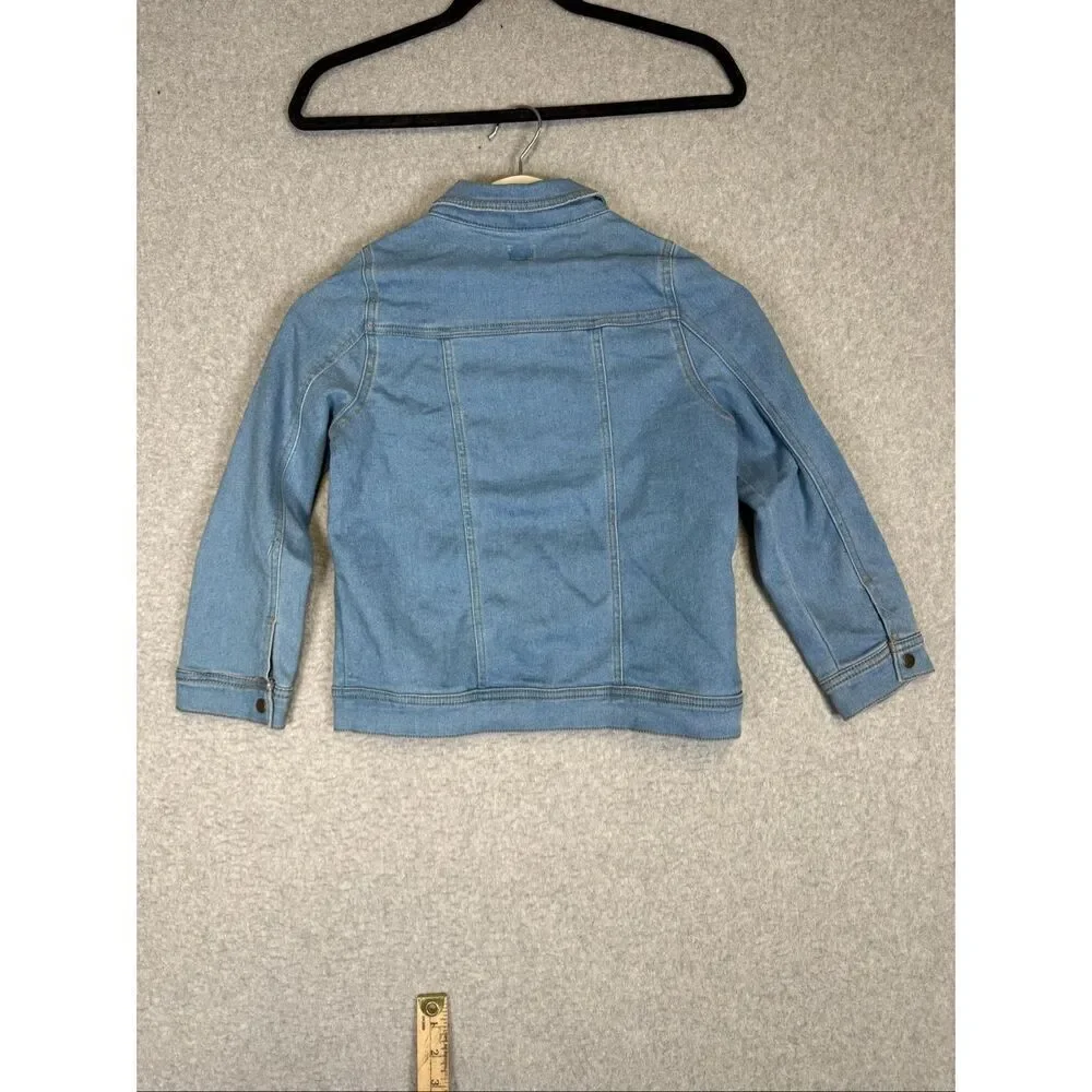 Minnie Mouse Disney Tutu Couture Girls Jean Jacket Blue Stretch Flap Pockets 10